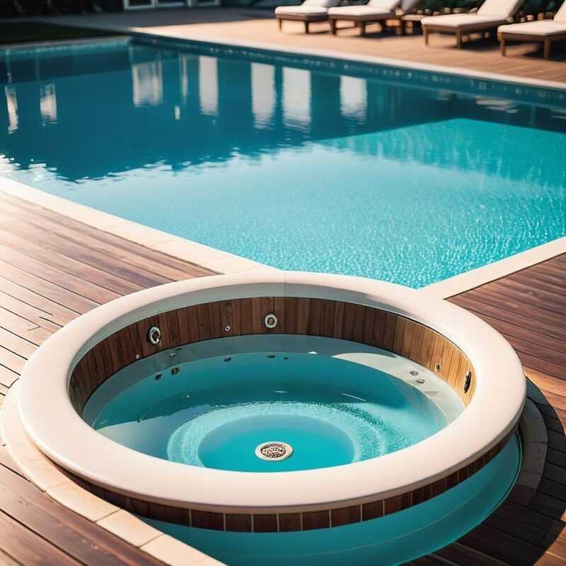 Baseny okrągłe z wbudowanymi siedziskami