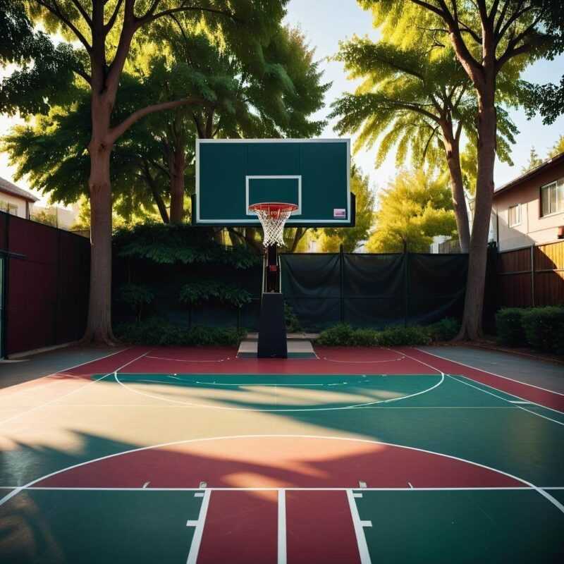 Boisko do koszykówki w ogrodzie